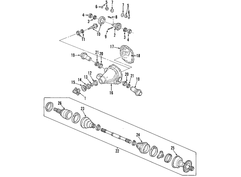 2000 Lincoln LS Differential - Rear Diagram