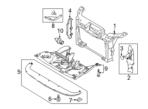 2009 Ford Flex Radiator Support Diagram