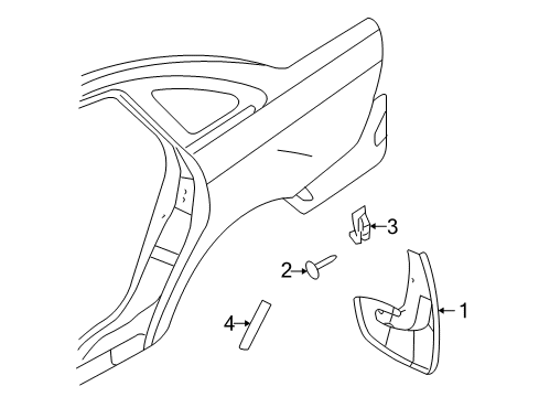 2009 Mercury Sable Exterior Trim - Quarter Panel Diagram