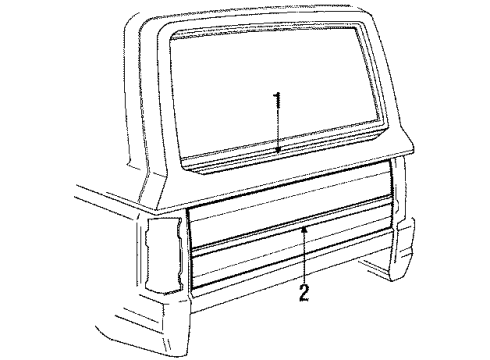 1990 Ford Bronco Exterior Trim - Tail Gate Diagram
