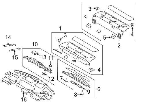 2017 Lincoln Continental Interior Trim - Rear Body Diagram 2 - Thumbnail