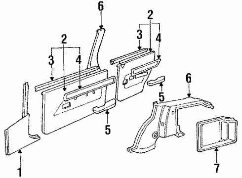 1985 Mercury Lynx Lower Trim Diagram