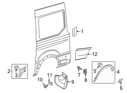 2017 Ford Transit-150 Exterior Trim - Side Panel Diagram 3 - Thumbnail