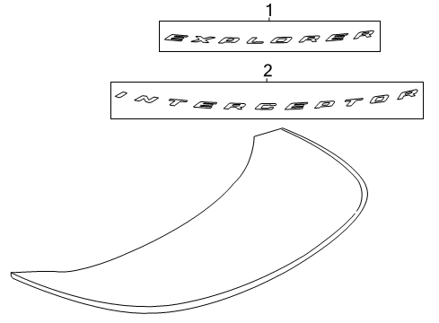 2017 Ford Explorer Exterior Trim - Hood Diagram