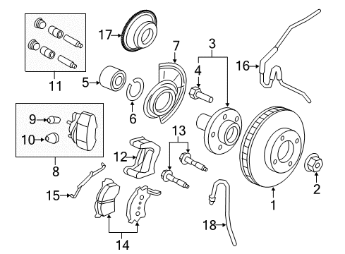 2011 Mercury Mariner Rotor Assembly Diagram for 5U2Z-1V125-AC