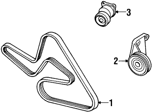 1999 Ford Escort Belts & Pulleys - Belts Diagram 2 - Thumbnail