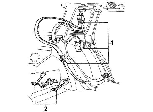 1997 Mercury Sable Seat Belt - Body Diagram 3 - Thumbnail