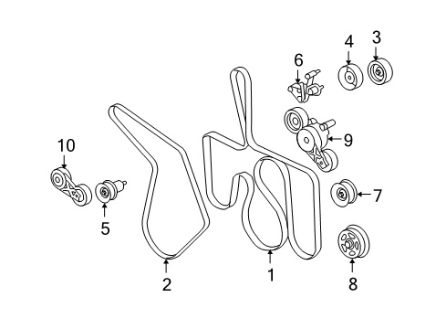 2010 Ford E-350 Super Duty Belts & Pulleys - Belts Diagram 3 - Thumbnail