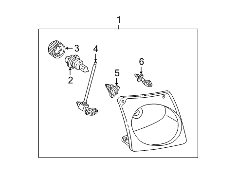 2003 Ford Explorer Sport Trac Headlamp Components Diagram