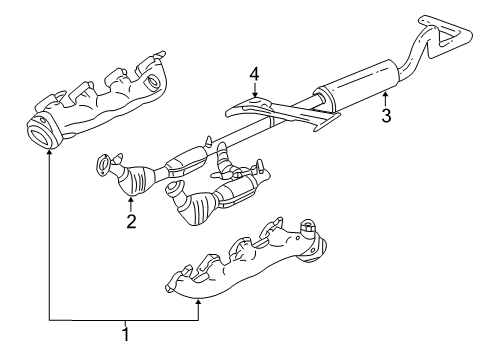 2000 Ford E-150 Econoline Club Wagon Exhaust Components Diagram 3 - Thumbnail