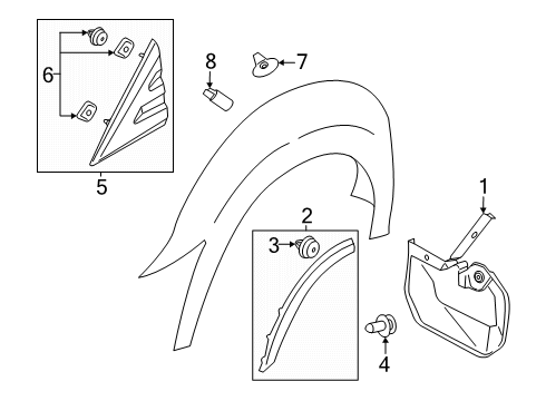 2025 Ford Transit-150 Exterior Trim - Fender Diagram