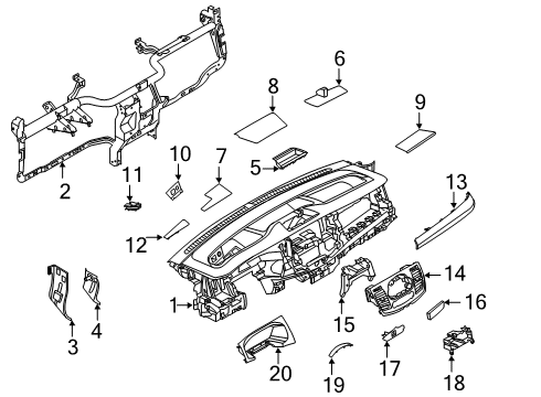 2022 Ford Transit-250 Instrument Panel Components Diagram 2 - Thumbnail