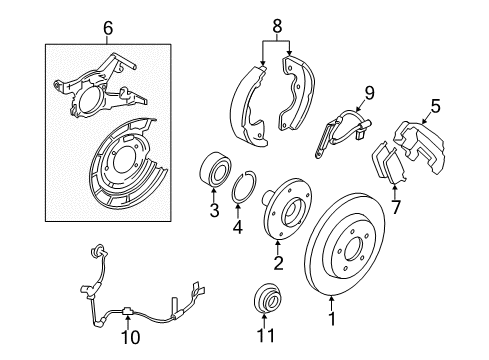 2008 Mercury Mariner Brake Components Diagram 3 - Thumbnail