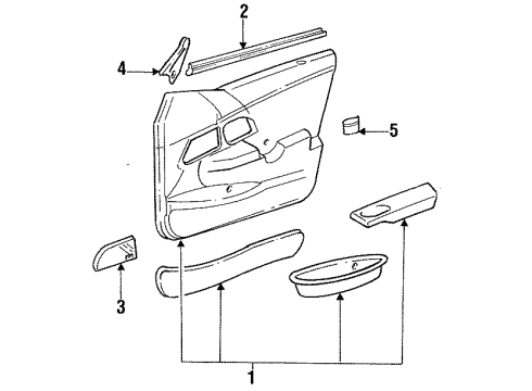 1992 Ford Taurus Interior Trim - Front Door Diagram