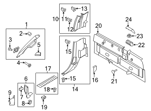 2021 Ford F-250 Super Duty Interior Trim - Cab Diagram 8 - Thumbnail