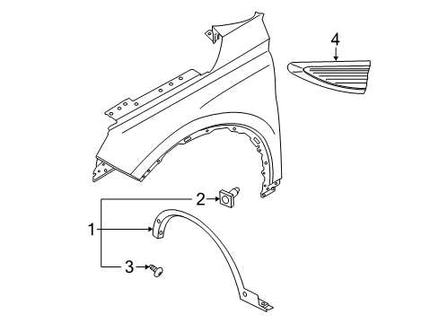 2024 Lincoln Corsair Exterior Trim - Fender Diagram
