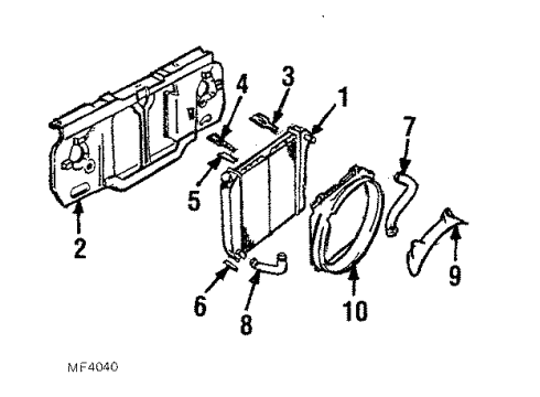 1985 Ford Bronco II Radiator Support Diagram 2 - Thumbnail