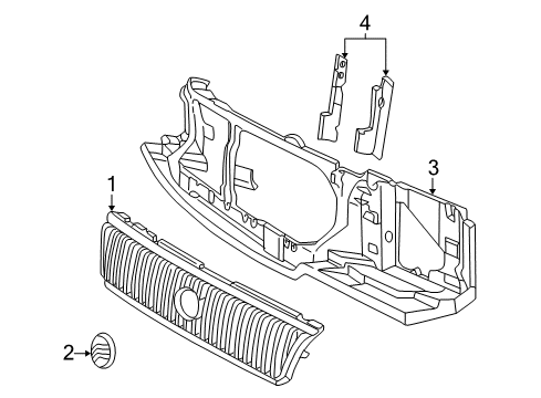 2006 Mercury Mountaineer Grille & Components Diagram