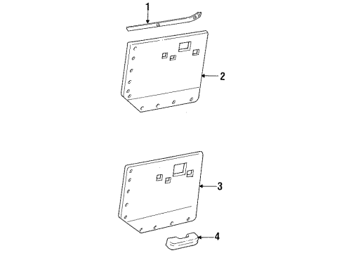 1985 Ford E-150 Econoline Interior Trim - Door Diagram
