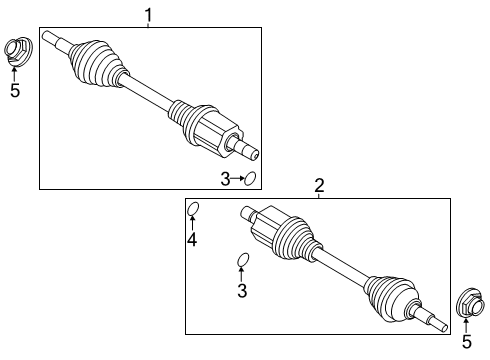 2024 Ford Explorer Drive Axles - Front Diagram