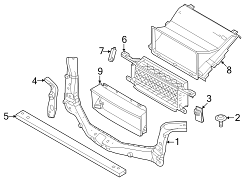 2024 Ford F-150 Lightning Radiator Support Diagram