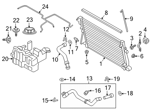 2021 Ford F-250 Super Duty Radiator & Components Diagram 3 - Thumbnail