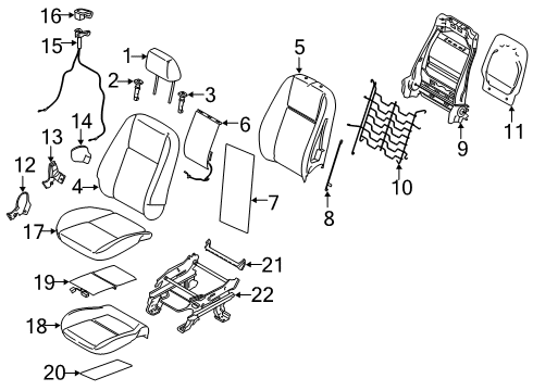 2020 Ford Transit Connect Front Seat Components Diagram 2 - Thumbnail