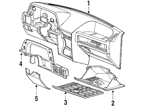 1988 Ford Escort Instrument Panel Diagram 2 - Thumbnail