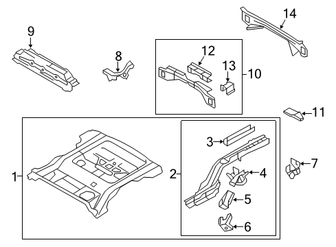 2011 Ford Escape Rear Floor & Rails Diagram 2 - Thumbnail
