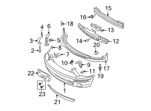 2007 Ford Mustang Bumper & Components - Front Diagram 4 - Thumbnail