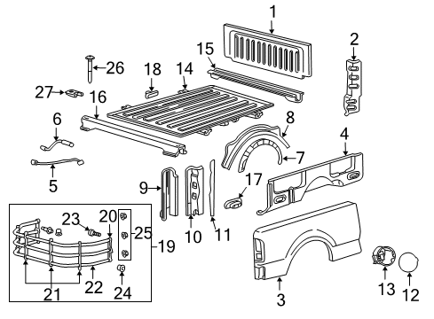 2008 Ford F-150 Front & Side Panels Diagram 2 - Thumbnail