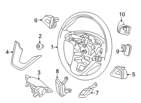 2017 Lincoln MKZ Steering Wheel & Trim Diagram