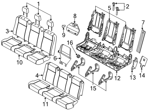 2017 Ford Transit-350 Second Row Seats Diagram 6 - Thumbnail