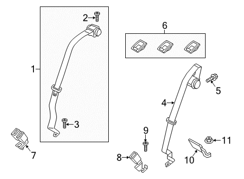 2016 Lincoln MKZ Lap & Shoulder Belt, Center Diagram for DG9Z-54611B64-AT