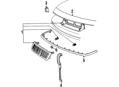 1994 Mercury Grand Marquis Header Panel Bracket, Passenger Side Diagram for F2AZ8B455C