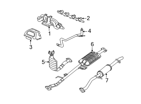 2007 Ford Escape Exhaust Components Diagram 3 - Thumbnail
