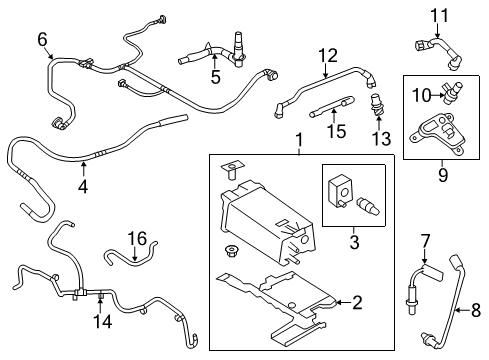 2015 Lincoln MKS Vent Tube Diagram for FB5Z-6758-B