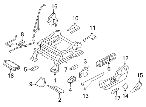 2012 Ford Edge Bracket, Front Driver Side Diagram for CT4Z-14A301-D