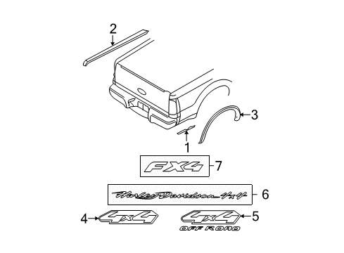 2009 Ford F-350 Super Duty Exterior Trim - Pick Up Box Diagram 4 - Thumbnail