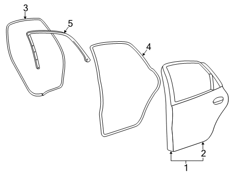 2000 Mercury Sable Door & Components Diagram 2 - Thumbnail