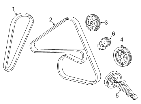 2001 Ford Escape Belts & Pulleys - Belts Diagram 2 - Thumbnail