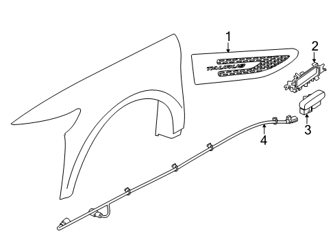2014 Ford Special Service Police Sedan Exterior Trim - Fender Diagram