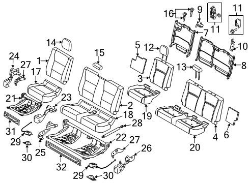 2017 Ford F-250 Super Duty Track Assembly, Rear Outer Passenger Side Diagram for FL3Z-1662526-B
