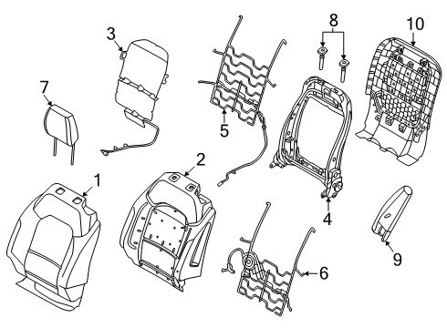 2024 Ford Bronco Driver Seat Components Diagram 2 - Thumbnail