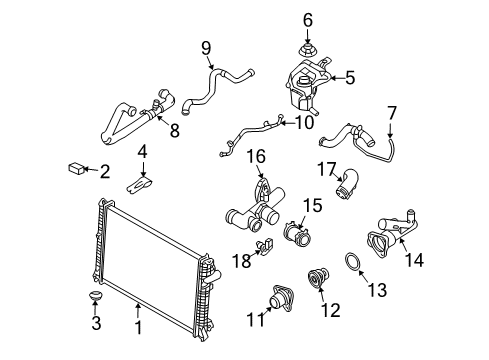 2007 Mercury Milan Radiator & Components Diagram 2 - Thumbnail