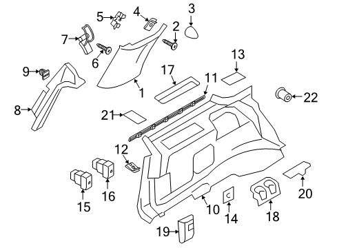 2010 Lincoln Navigator Lock Switch, Rear Driver Side Diagram for 7L1Z-78432A38-AA