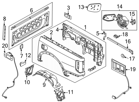 2024 Ford Ranger Front & Side Panels Diagram