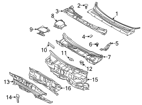 2014 Ford Special Service Police Sedan Cowl Diagram