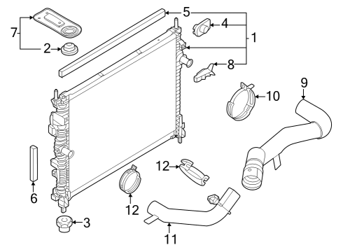 2025 Ford Mustang Radiator & Components Diagram 2 - Thumbnail