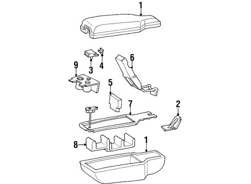 1997 Lincoln Continental Front Armrest Diagram